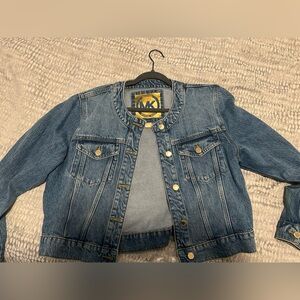 Michael Kors Blue Denim Jacket with Gold Buttons
